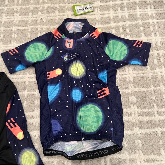 Weimostar Large Kids cycling Lycra Shorts and Tshirt Set Space 12-14 biking - Picture 3 of 8